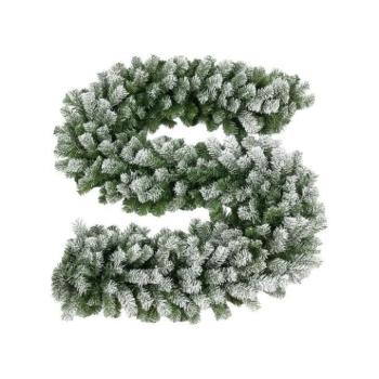 Karácsonyi dekoráció - Havas, sűrű karácsonyi füzér 29 cm/2,7 m kép