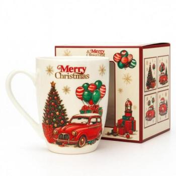 Karácsonyi dekoráció - Karácsonyi bögre díszdobozban - 350 ml kép