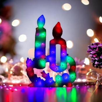 Karácsonyi dekoráció - Karácsonyi, gyertya alakú, függő dekoráció kép