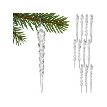 Karácsonyi dekoráció - Karácsonyi jégcsapok a fára - 12 db kép