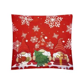 Karácsonyi dekoráció - Karácsonyi párnahuzat manókkal 45x45cm kép