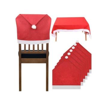 Karácsonyi dekoráció - Karácsonyi székhuzat szett 6 db + terítő kép
