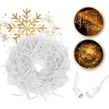 Karácsonyi dekoráció - Meleg fehér, karácsonyi LED jégcsapok - 14 m kép