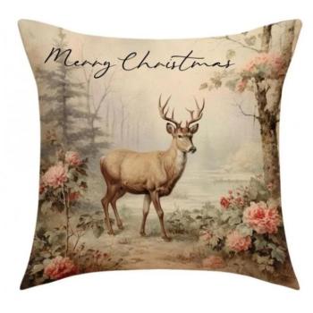 Karácsonyi dekoráció - Párnahuzat, karácsonyi motívummal kép
