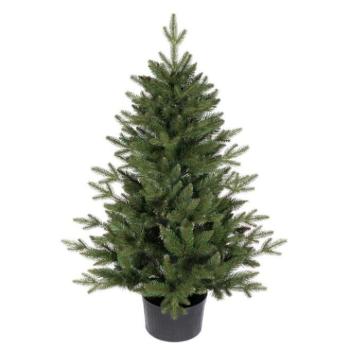 Karácsonyi dekoráció - Prémium karácsonyfa lucfenyő cserépben - 110 cm kép