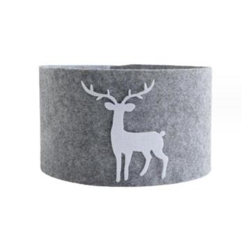 Karácsonyi dekoráció - Szürke színű, karácsonyfa takaró, rénszarvassal kép