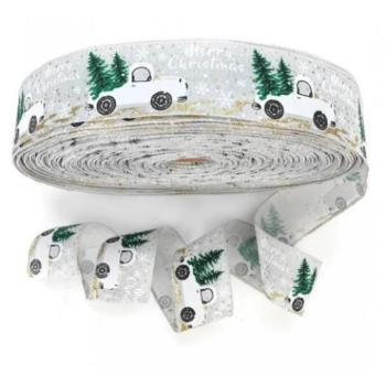 Karácsonyi dekoráció - Szürke színű, karácsonyi szalag kép