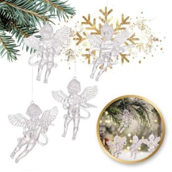 Karácsonyi kollekció - Kristály angyalok szett fára - 4 db kép