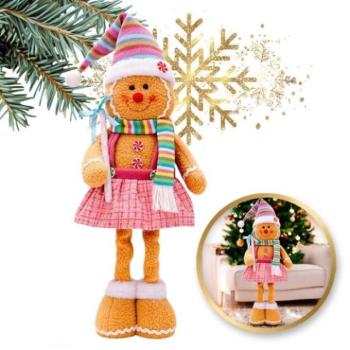 Karácsonyi kollekció - Mrs. Mézeskalács karácsonyi figura teleszkópos lábakkal kép