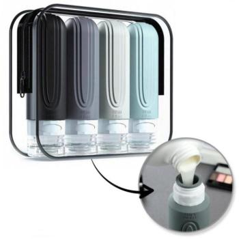 Kozmetikai táskák - Színes szilikon utazópalackok 4 az 1-ben készlete kép