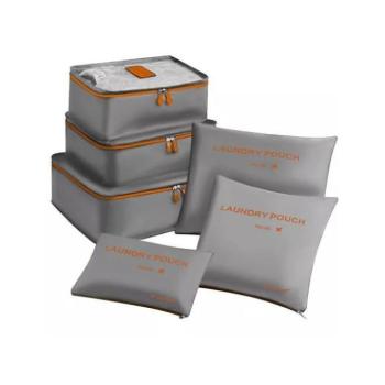 Kozmetikai táskák - Szürke utazóbőrönd-szervezők készlet - 6 darabos kép