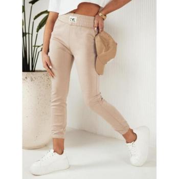 Melegítő nadrágok - Női bézs színű melegítőnadrág elasztikus derékkal kép