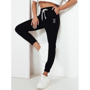 Melegítő nadrágok - Női kordbársony melegítőnadrág fekete színben kép