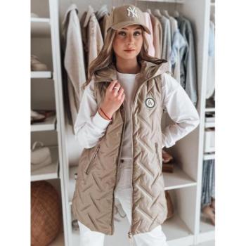 Mellények - Bézs színű női steppelt mellény TY4829 kép