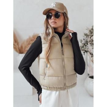 Mellények - Bézs színű, steppelt női mellény TY4973 kép