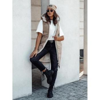 Mellények - Hosszú női mellény bézs színben kép