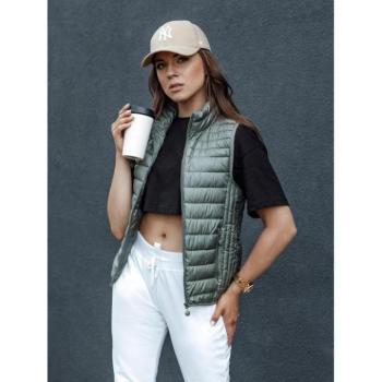 Mellények - Rövid női mellény zöld színben kép