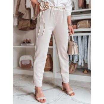 Nadrágok - Női bézs színű nadrág virágmintával UY2404 kép