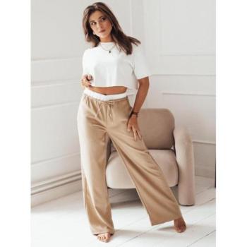 Nadrágok - Női bő szárú nadrág barna színben kép