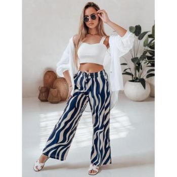 Nadrágok - Női kék-bézs mintás nadrág UY2654 kép