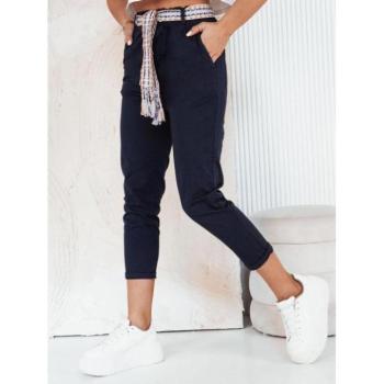 Nadrágok - Női sötétkék nadrág övvel kép