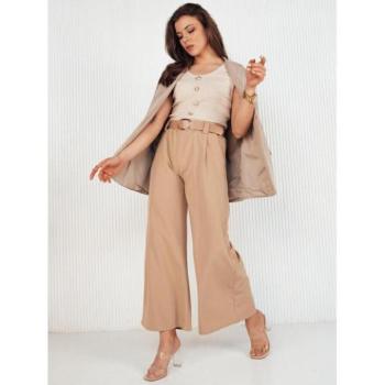 Nadrágok - Széles szárú bézs csíkos nadrág kép