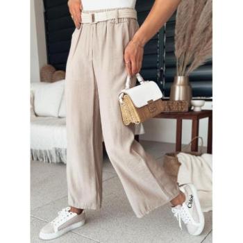 Nadrágok - Világosbarna női harangszárú nadrág kép