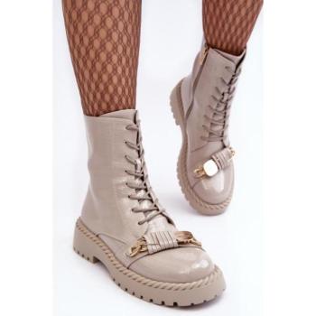 Női bakancsok - Női lakkozott workerek kép