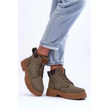 Női bakancsok - Zöld színű bélelt workerek kép