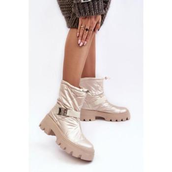 Női csizmák - Arany színű bebújós női csizma kép