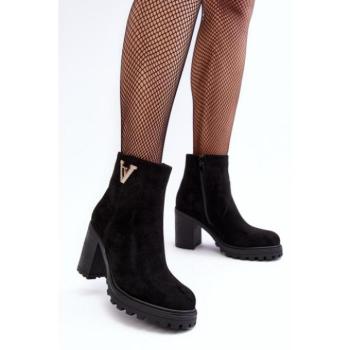 Női csizmák - Női fekete magas sarkú csizma kép