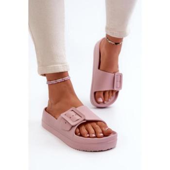 Női papucsok - Big Star púderrózsaszín platform papucsok kép