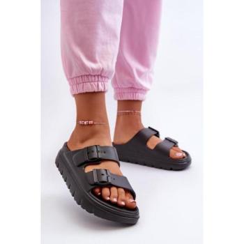 Női papucsok - Fekete habszivacs papucsok nőknek kép