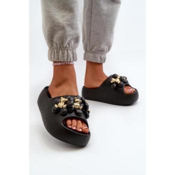 Női papucsok - Fekete női platform papucs kép