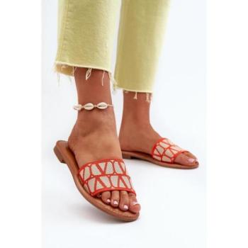 Női papucsok - Narancssárga női lapos talpú papucsok kép