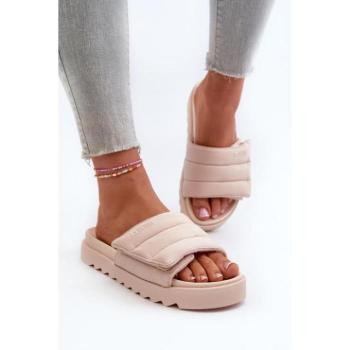 Női papucsok - Női bézs színű Big Star platformos flip-flopok kép