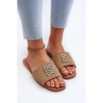 Női papucsok - Női kötött barna papucs kép