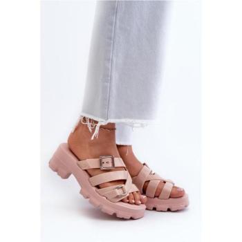 Női papucsok - Púderrózsaszín illatos platform papucs kép