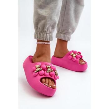 Női papucsok - Rózsaszín platformos női szandál kép