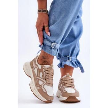 Női sportcipők - Bézs színű női platformcipők kép