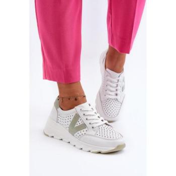 Női sportcipők - Fehér színű női bőr sportcipők kép