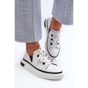 Női sportcipők - Lakkos fehér női cipők kép