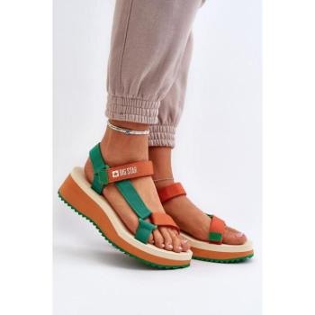 Női szandálok - Női zöld-narancssárga Big Star szandál kép