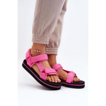 Női szandálok - Rózsaszín sportszandálok nőknek kép
