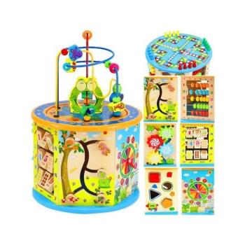 Oktató játékok - 8 az 1-ben fa oktatókocka kép