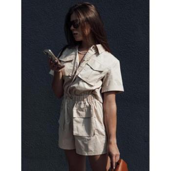 Overálok - Bézs színű női overál nyárra kép