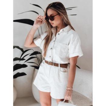 Overálok - Női fehér farmer overál övvel EY2589 kép