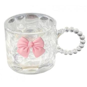 Poharak - Üvegpohár füllel és masnival - 260 ml kép