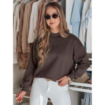 Pulóverek - Barna női pulóver magas gallérral BY1417 kép