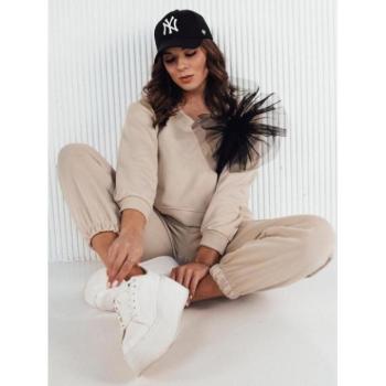 Pulóverek - Bézs színű női pulóver díszítéssel kép